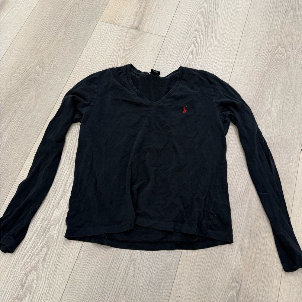Ralph Lauren black long sleeve shirt size large women’s workout tee